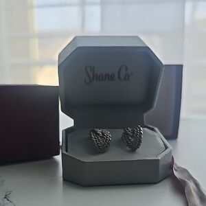 Shane Co. Silver Heart Earrings